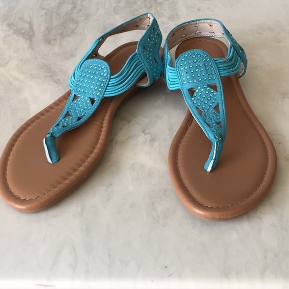 turquoise rhinestone sandals